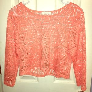 Coral Geometric Crop-Top